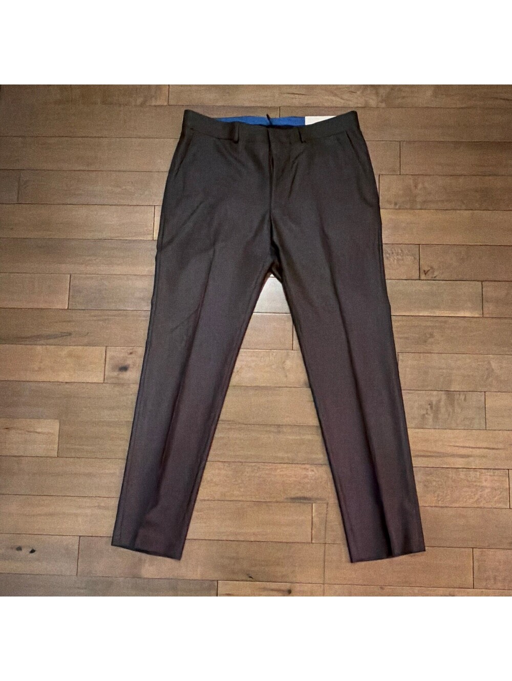 Kenneth Cole Reaction Techni-Cole Flex Fabric Slim Dress Pants Gun Metal 34" Men